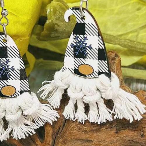 Pointed Hat Tassel Earrings