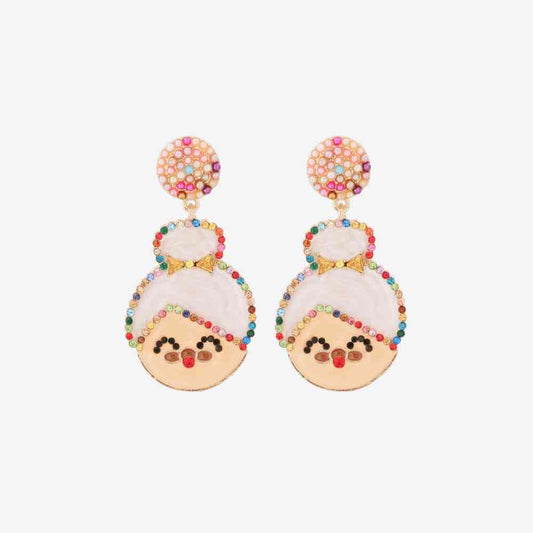 Rhinestone Mrs. Claus Earrings